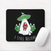 I Still Believe Santa Claus Alien Spaceship Funny Muismat (Met muis)