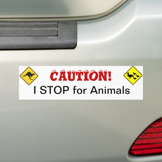 I STOP voor de Bumpersticker van dieren (Op auto)