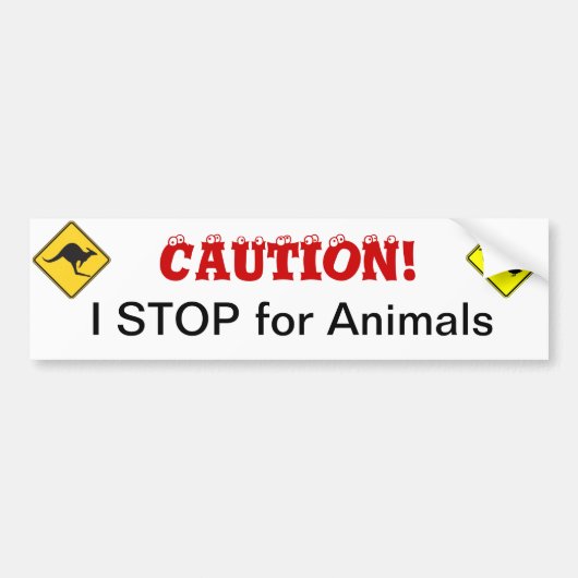 I STOP voor de Bumpersticker van dieren (Voorkant)
