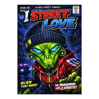 I Street Love – Urban Alien Comic Cover Art Foto Afdruk