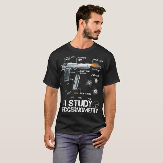 I Study Triggernometry  Ammo Gun Lovers T-shirt (Voorkant volledig)