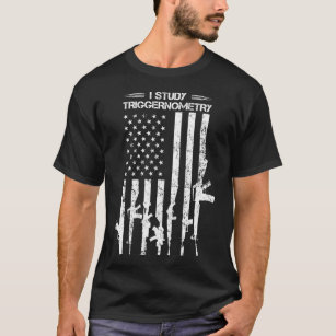 I Study Triggernometry USA Flag Pro Pistool Pistol T-shirt