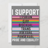 I Support Lesbian Gay Bisexual Trans Asexual Panse Kaart (Voorkant)