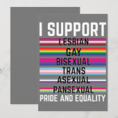I Support Lesbian Gay Bisexual Trans Asexual Panse Kaart (Voorkant / Achterkant)