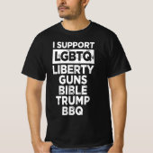 I Support LGBTQ Liberty| BBQ Funny T-shirt (Voorkant)