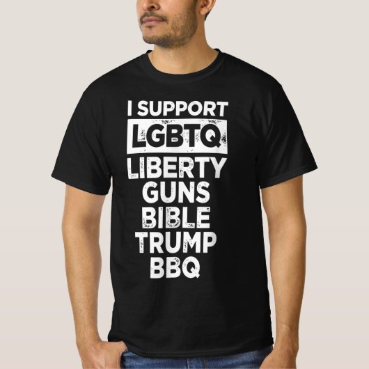 I Support LGBTQ Liberty| BBQ Funny T-shirt (Voorkant)