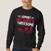 I Support My Wife's Threesome Running Sport Triath Trui (Voorkant)
