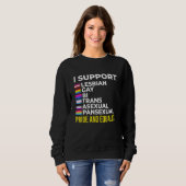 I Support Pride and Equality I Lesbian Gay Toleran Trui (Voorkant volledig)