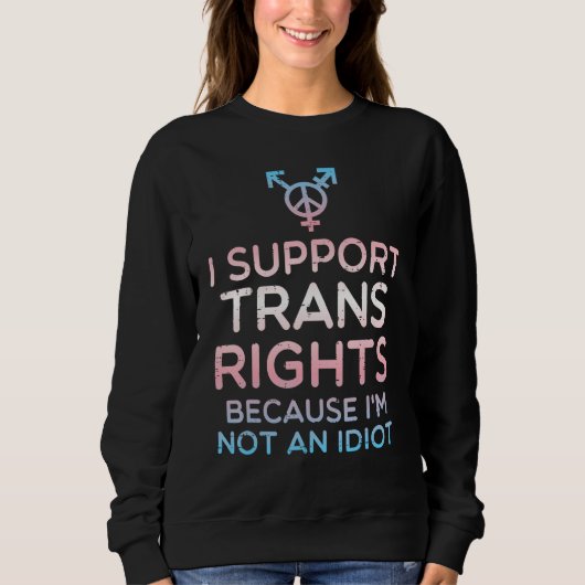 I Support Trans Rights Transgender Ally Lgbt Men W Trui (Voorkant)