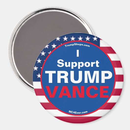I Support TRUMP VANCE Refrigerator Magneet (Voorkant / Achterkant)