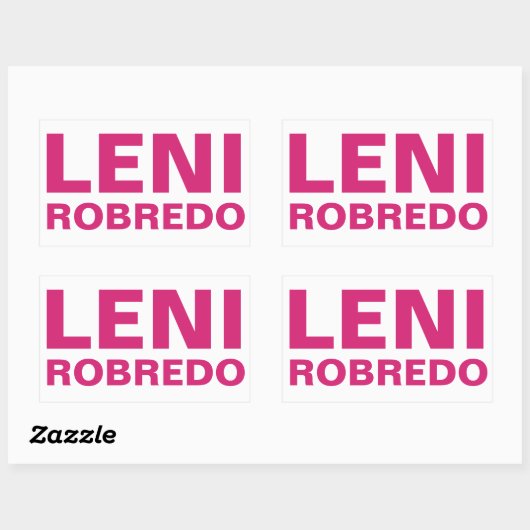 I Support Vice President LENI Robredo CUSTOMIZABLE Rechthoekige Sticker (Vel)