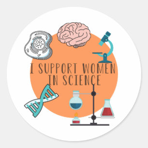 'I support women in science' sticker - pakket van