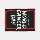 I Support World Cancer Day Chemotherapy Cancer Pat Fleece Deken (Voorkant (Horizontaal))