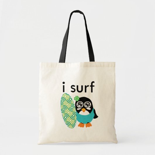 I Surf Penguin Tote Bag (Voorkant)