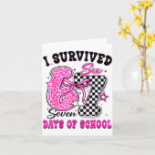 I Surivied 67 Days Of School Funny Meme Teacher St Kaart (Gele Bloem)