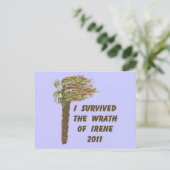 I Survided Hurricane Irene - Blue Briefkaart (Staand voorkant)