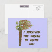 I Survided Hurricane Irene - Blue Briefkaart (Voorkant / Achterkant)