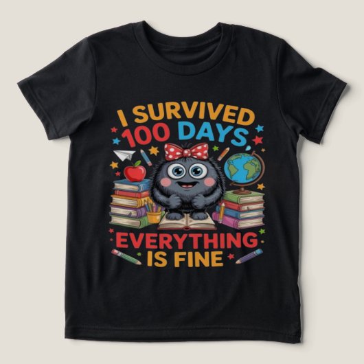 I Survived 100 Days Cute Monster Shirt (Design voorkant)