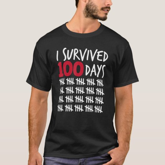 I Survived 100 Days Happy 100th Day Of School Tall T-shirt (Voorkant)