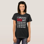 I Survived 100 Days Happy 100th Day Of School Tall T-shirt (Voorkant volledig)