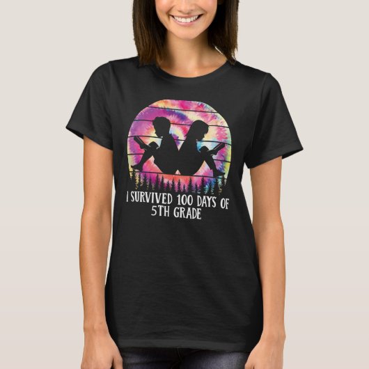 I SURVIVED 100 DAYS OF 5TH GRADE TEACHER SCHOOL T-SHIRT (Voorkant)