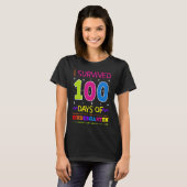 I Survived 100 Days Of Kindergarten Pre K Teacher  T-shirt (Voorkant volledig)