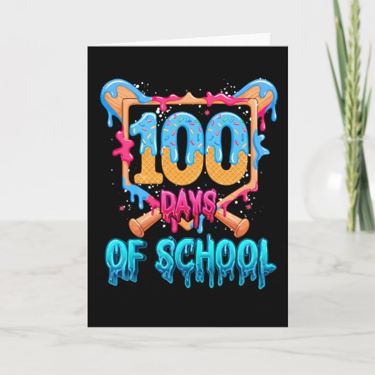 I Survived 100 Days of School Baseball Theme Kaart (Voorkant)