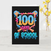 I Survived 100 Days of School Baseball Theme Kaart (Gele Bloem)