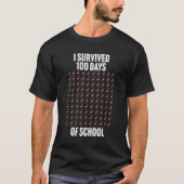 I Survived 100 Days of School Funny Flamingo T-shirt (Voorkant)
