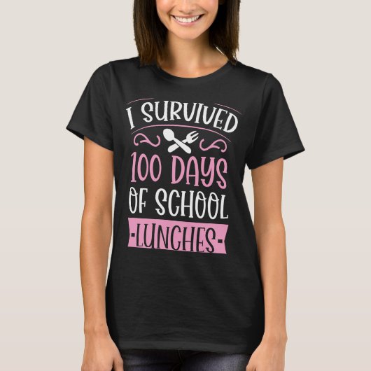 I Survived 100 Days of School Lunches  Kindergarte T-shirt (Voorkant)