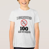 I Survived 100 Days of School (Not 67) Funny Tri-Blend Shirt (Voorkant)