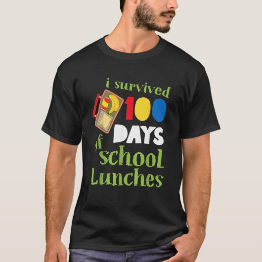 I Survived 100 Days School Lunches Kids T-shirt (Voorkant)