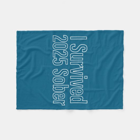 I Survived 2025 Sober Recovery Design  Fleece Deken (Voorkant (Horizontaal))