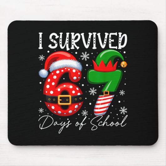 I Survived 67 Day Of School Funny 67 Xmas Santa El Muismat (Voorkant)