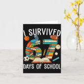 I Survived 67 Day Of School Funny Kids Boys Six Se Kaart (Gele Bloem)