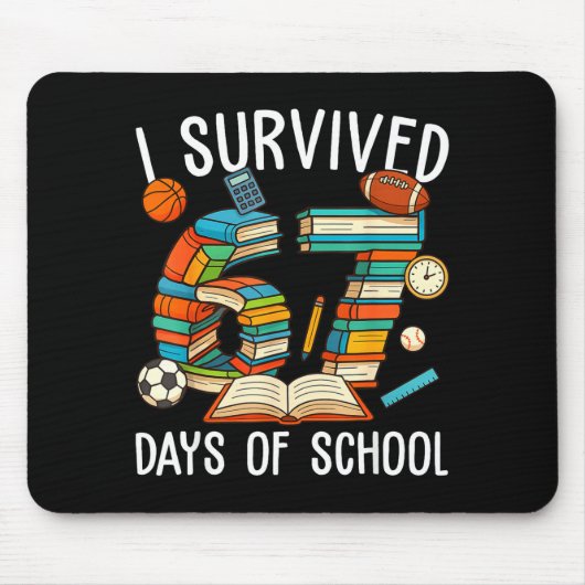 I Survived 67 Day Of School Funny Kids Boys Six Se Muismat (Voorkant)