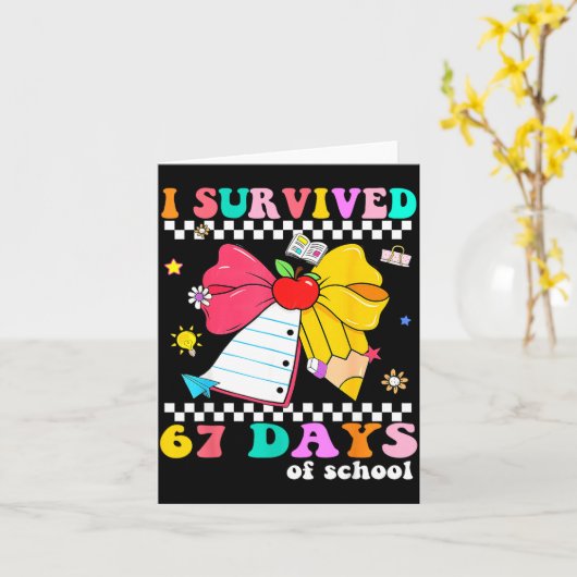 I Survived 67 Day Of School Notebook Teachers And  Kaart (Gele Bloem)