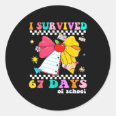 I Survived 67 Day Of School Notebook Teachers And  Ronde Sticker (Voorkant)