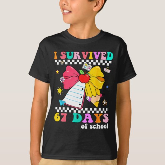 I Survived 67 Day Of School Notebook Teachers And  T-shirt (Voorkant)