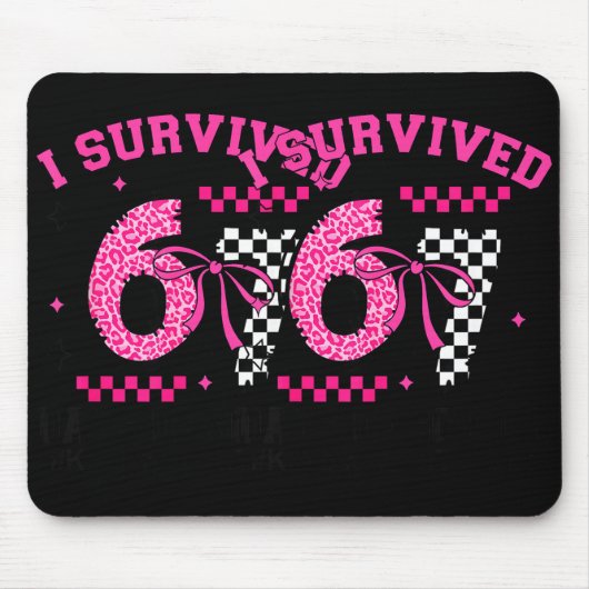 I Survived 67 Days Leopard Checkered 67 Kindergart Muismat (Voorkant)