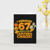 I Survived 67 Days Of Cafeteria Chaos 67 Meme Lunc Kaart (Gele Bloem)