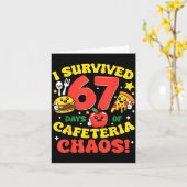 I Survived 67 Days Of Cafeteria Chaos 67 Meme Lunc Kaart (Gele Bloem)