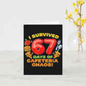 I Survived 67 Days Of Cafeteria Chaos 67 Meme Lunc Kaart (Gele Bloem)