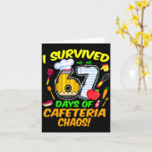 I Survived 67 Days Of Cafeteria Chaos 67 Meme Lunc Kaart (Gele Bloem)