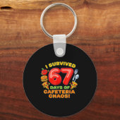 I Survived 67 Days Of Cafeteria Chaos 67 Meme Lunc Sleutelhanger (Voorkant)