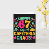 I Survived 67 Days Of Cafeteria Chaos Cute Food Lu Kaart (Gele Bloem)