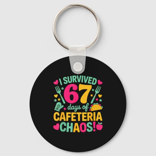 I Survived 67 Days Of Cafeteria Chaos Cute Food Lu Sleutelhanger (Voorkant)