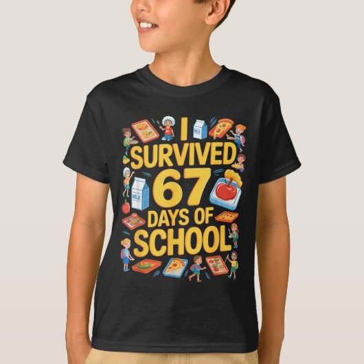 I Survived 67 Days Of Cafeteria Chaos Lunch Lady F T-shirt (Voorkant)
