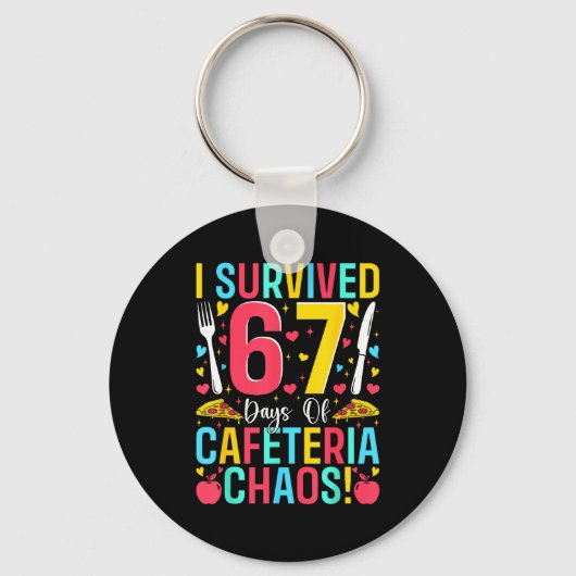 I Survived 67 Days Of Cafeteria Chaos Lunch Lady S Sleutelhanger (Voorkant)