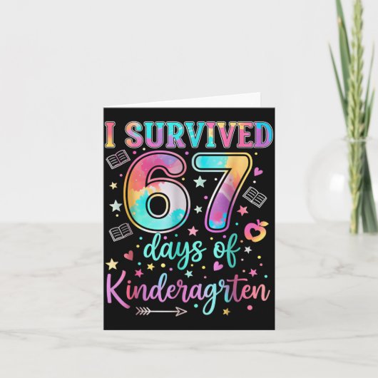 I Survived 67 Days Of Kindergarten Funny Six Seven Kaart (Voorkant)
